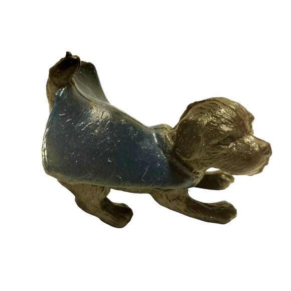 Miniature Toy Dog  Black Blue Cape Dollhouse - Picture 2 of 10